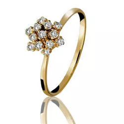 ANEL DE OURO 18K - FLORAL OURO AMARELO - ALIANÇAS RAINHA VIRTUAL 