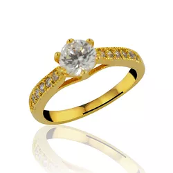 ANEL DE OURO 18K - JASMIM - ALIANÇAS RAINHA VIRTUAL 