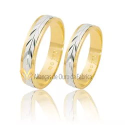 Alianças Diamantadas Em Ouro Para Bodas De Prata - B-10 - Alianças da Fabrica 