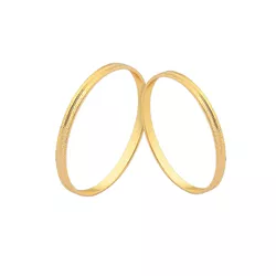 Alianças De Ouro Retas Diamantadas Com Frisos - J-335 - Alianças da Fabrica 