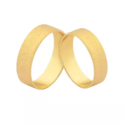 Alianças De Ouro Retas Diamantadas - J-485 - Alianças da Fabrica 