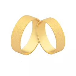 Alianças De Ouro Retas Diamantadas - J-490 - Alianças da Fabrica 