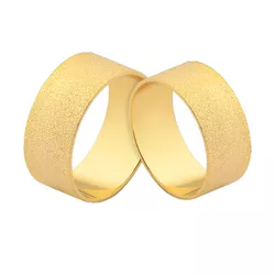 Alianças De Ouro Retas Diamantadas - J-515 - Alianças da Fabrica 