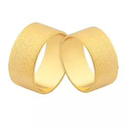 Alianças De Ouro Retas Diamantadas - J-525 - Alianças da Fabrica 