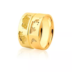 Alianças De Ouro Personalizadas Com Mapa Mundi - JN-499 - Alianças da Fabrica 
