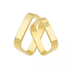 Alianças Quadradas Em Ouro - K-45 - Alianças da Fabrica 