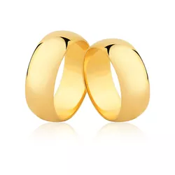 Alianças De Ouro Meia Cana Preço De Fábrica - CM-75 - Alianças da Fabrica 