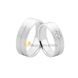 Alianças De Prata Personalizdas Com Coração - AG-1138 - Alianças da Fabrica 