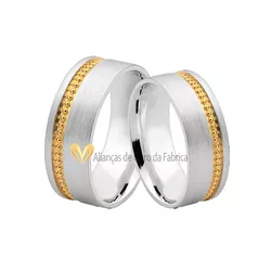 Alianças Personalizdas De Prata - AG-523 - Alianças da Fabrica 