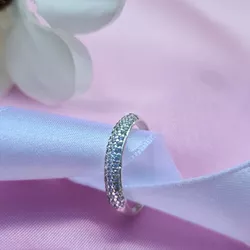 Anel em Prata Cravejado com Minis Zirconias - ASN... - Almeida Prada