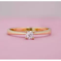 ANEL SOLITÁRIO FEMININO OURO 18K DELICADO - ASR2 - Almeida Prada