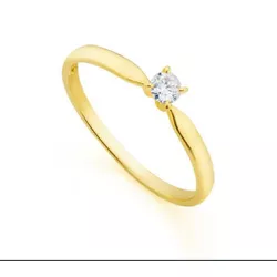 Solitário em Ouro 18k com 1 Pedra de Zircônia - AS... - Almeida Prada
