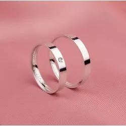 ALIANÇAS PRATA 950 3MM RETA POLIDA MODELO KAYLI - ... - Almeida Prada