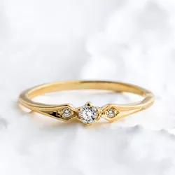 Anel Noivado Ouro18k - Zá Zircônia - NO01 - Almeida Prada