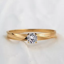 Anel Noivado Ouro18k - Liz Zircônia - NO05 - Almeida Prada