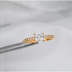 Anel Solitário Noivado Ouro 18K MODELO MIA - ASN10 - Almeida Prada