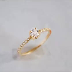 ANEL NOIVADO OURO 18K MODELO OLIVIA - ASN12 - Almeida Prada