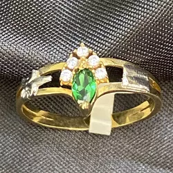 Anel em ouro 18 k com 2.5 gramas com 5 pedras de z... - Almeida Prada