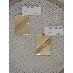 Pingente ouro 18k placas para gravação - 1066 - Almeida Prada