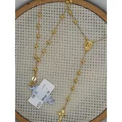 Colar em ouro 18k com esferas e cruz 60cm 10.89g -... - Almeida Prada
