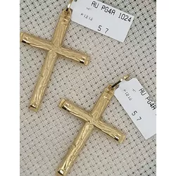 Pingente em ouro 18k Cruz trabalhada 5.7g - 1076 - Almeida Prada