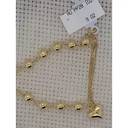 Pulseira ouro 18k com esferas e coração 9g - 1077 - Almeida Prada
