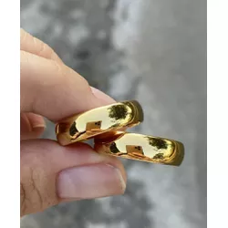 Par de Aliança Ouro 18k Anatomica Abaulda 12g de O... - Almeida Prada