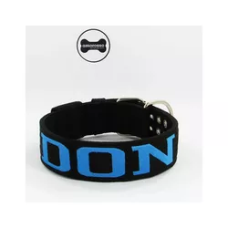 Coleira Para Cachorro Personalizada (preto e azul) - 4001-014-003-P - Amorosso