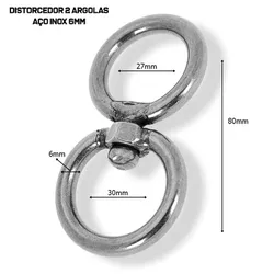 Distorcedor Argola Dupla Inox - 9701-D - Amorosso