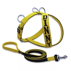 Peitoral Personalizado + Super Guia 1,50m - Preto e Amarelo - 7001-014-001-P-6301-PG - Amorosso