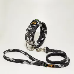 Coleira Amorosso® Camuflado Cinza + Guia - 4001-029-6201.0.80-CG - Amorosso
