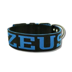 Coleira Para Cachorro Personalizada - Preto e Azul - 4001-014-003-P - Amorosso