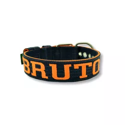 Coleira FIT Personalizada (azul marinho e laranja) - 4201-005-010-CP - Amorosso