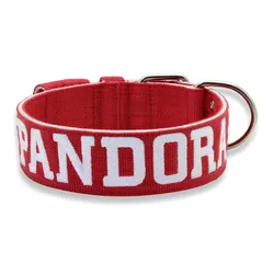 Coleira Para Cachorro Personalizada (vermelho e branco) - tr.p.17.3 - Amorosso