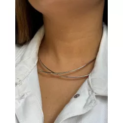 Aro Duplo Ródio Branco - DCO4092B - ANA B ACESSÓRIOS