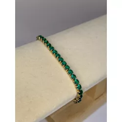 Pulseira Riviera Gravatinha Verde Turmalina Ouro ... - ANA B ACESSÓRIOS