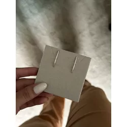 Brinco Ear Hook Filete Banhado a Ródio Branco - M... - ANA B ACESSÓRIOS
