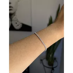 Pulseira Riviera Fina Ródio Branco - DPS6082 - ANA B ACESSÓRIOS