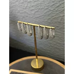Brinco Argola Gota Cravejada Banhado Ródio Branco ... - ANA B ACESSÓRIOS