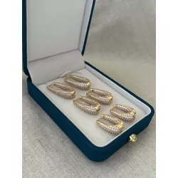 Brinco Argola Gota Cravejada Banhado Ouro 18k - LB... - ANA B ACESSÓRIOS