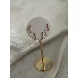 Brinco Mini Palito Cravejado Banhado a Ouro - 1913 - ANA B ACESSÓRIOS