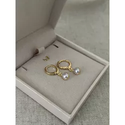 Brinco Argola Pérola Única Banhado a Ouro - 1569 - ANA B ACESSÓRIOS