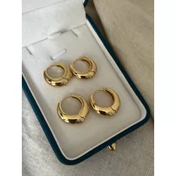 Brinco Argola Abaulada Banhado Ouro - LBBR241 - ANA B ACESSÓRIOS
