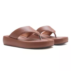 Sandália Flatform - Chiara - Caramelo - 25543 -C - ANALAURACALCADOS