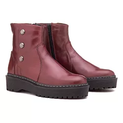 Bota Cano Curto Esther - Marsala - 20205-7 - ANALAURACALCADOS