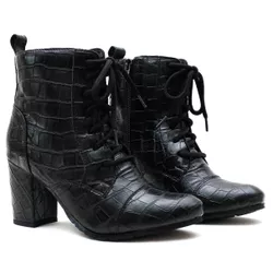 Bota Cano Médio - Paola, Preta - 21072P - ANALAURACALCADOS