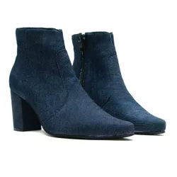 Bota Cano Curto - Lilian, Jeans Escuro - 21077JE - ANALAURACALCADOS