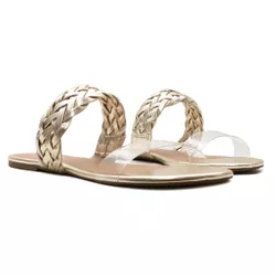 Rasteira Flat - Hanna, Ouro Light - 21745 - ANALAURACALCADOS