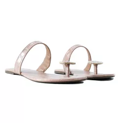 Rasteira Flat - Maya, Bege - 21755B - ANALAURACALCADOS