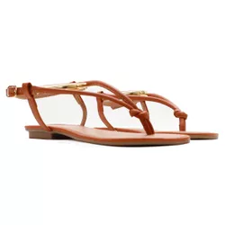 Rasteira Flat - Ayla, Caramelo - 21775R - ANALAURACALCADOS